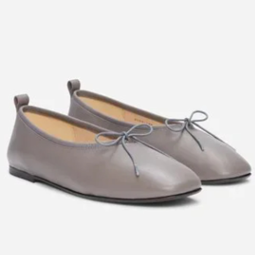 NEW Everlane The Italian Leather Day Ballet Flat in Minimal Gray